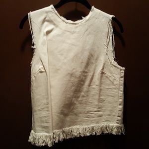 BRAND NEW k/lab cropped white denim top